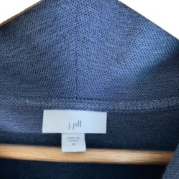 J. Jill Blue Marled Colorblock Cowl Neck Pullover Medium - Picture 2 of 5